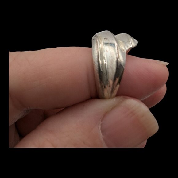 Vintage Sterling Silver Swirl Ring .925 Size 5.5 Toe Ring - Picture 4 of 5
